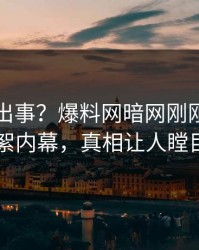 网红又出事？爆料网暗网刚刚曝出花絮内幕，真相让人瞠目