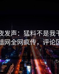 明星深夜发声：猛料不是我干的！爆料网暗网全网疯传，评论区炸了