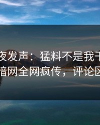 网红深夜发声：猛料不是我干的！爆料网暗网全网疯传，评论区炸了