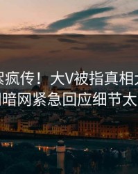 最新花絮疯传！大V被指真相大白，爆料网暗网紧急回应细节太炸裂