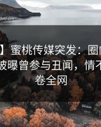 【爆料】蜜桃传媒突发：圈内人在傍晚时刻被曝曾参与丑闻，情不自禁席卷全网