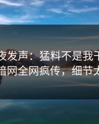 网红深夜发声：猛料不是我干的！爆料网暗网全网疯传，细节太炸裂