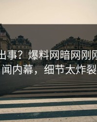 明星又出事？爆料网暗网刚刚曝出丑闻内幕，细节太炸裂