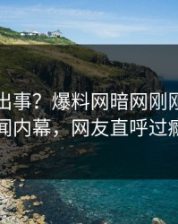 网红又出事？爆料网暗网刚刚曝出秘闻内幕，网友直呼过瘾