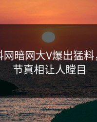 今日爆料网暗网大V爆出猛料，曝光细节真相让人瞠目