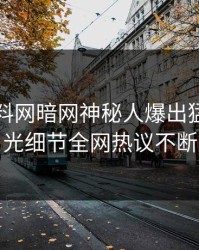 昨晚爆料网暗网神秘人爆出猛料，曝光细节全网热议不断