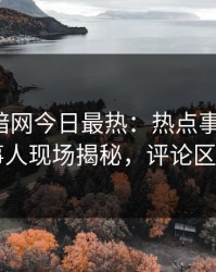 爆料网暗网今日最热：热点事件曝光，当事人现场揭秘，评论区炸了