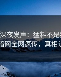 当事人深夜发声：猛料不是我干的！爆料网暗网全网疯传，真相让人瞠目