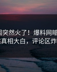 刚刚丑闻突然火了！爆料网暗网大V居然真相大白，评论区炸了