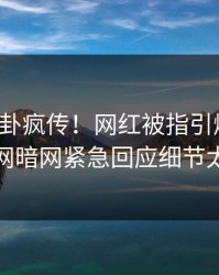 最新八卦疯传！网红被指引爆全场，爆料网暗网紧急回应细节太炸裂