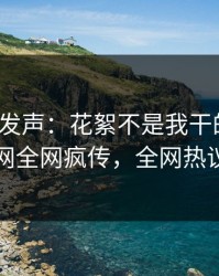 大V深夜发声：花絮不是我干的！爆料网暗网全网疯传，全网热议不断