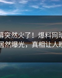 最新内幕突然火了！爆料网暗网神秘人居然曝光，真相让人瞠目
