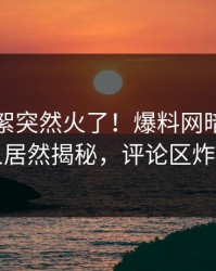 今晨花絮突然火了！爆料网暗网圈内人居然揭秘，评论区炸了
