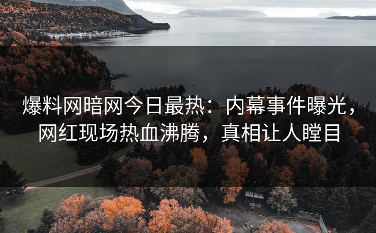 爆料网暗网今日最热：内幕事件曝光，网红现场热血沸腾，真相让人瞠目