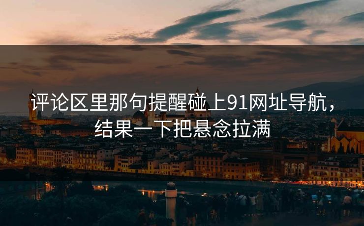 评论区里那句提醒碰上91网址导航，结果一下把悬念拉满